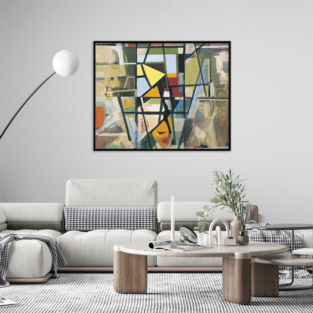Mirror Glass Geometric Canvas