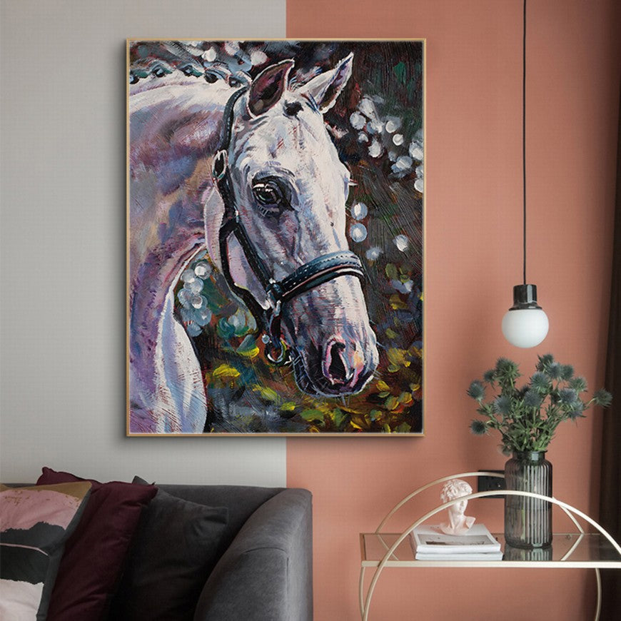 Grazing Glory: Horse Home Canvas Art