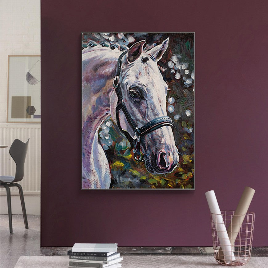 Grazing Glory: Horse Home Canvas Art