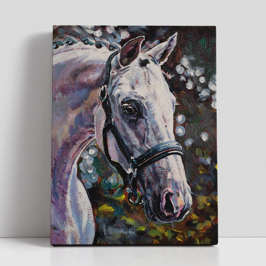 Grazing Glory: Horse Home Canvas Art