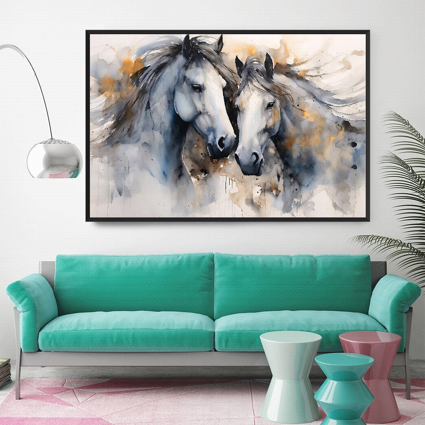 Tranquil Trot: Horse Canvas Wall Decor