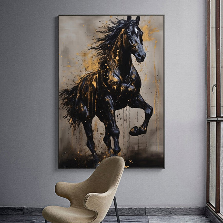 Stallion Strokes: Horse Canvas Artwork