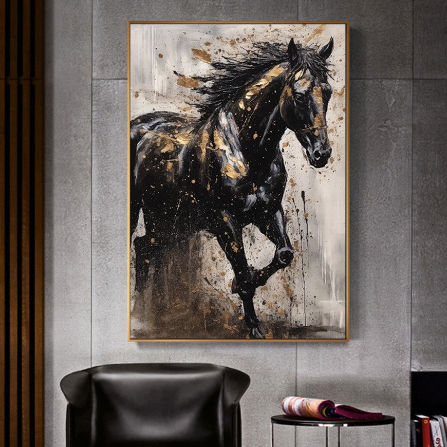 Grazing Grace: Horse Canvas Painting