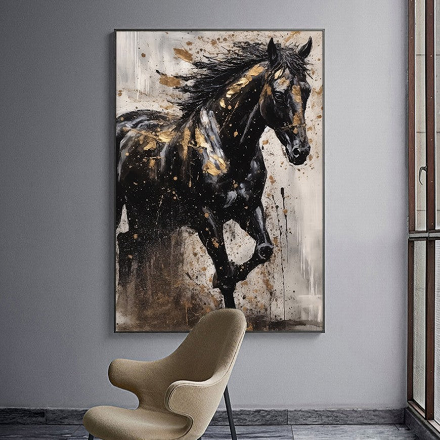 Grazing Grace: Horse Canvas Painting
