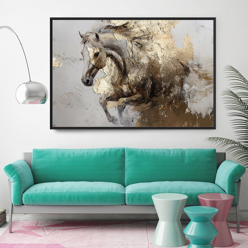 Equestrian Echoes: Home Horse Canvas