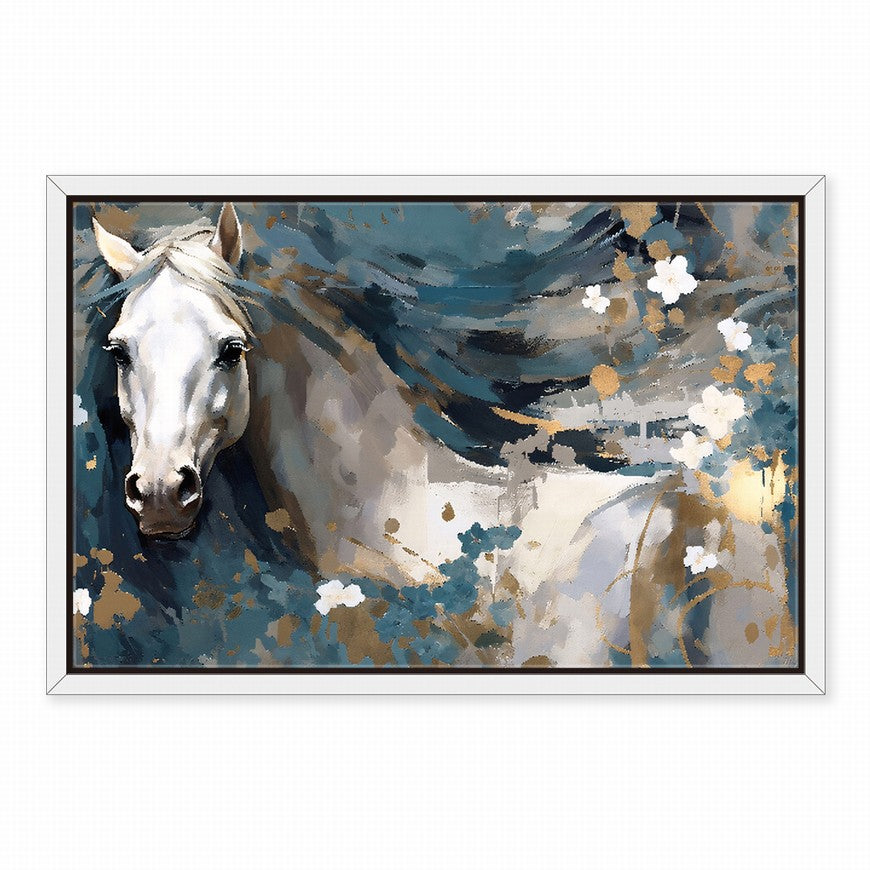 Rustic Retreat: Horse Canvas Painting