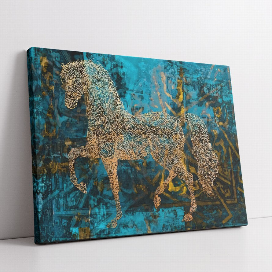 Golden Majesty Horse Gallops Free Canvas