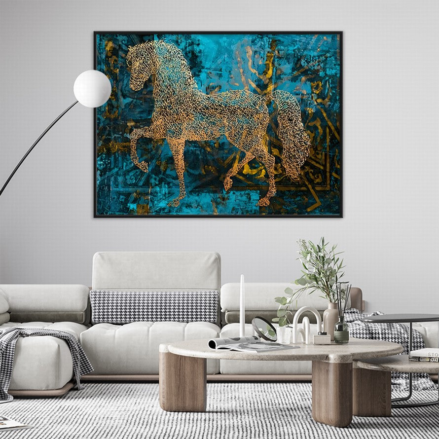 Golden Majesty Horse Gallops Free Canvas