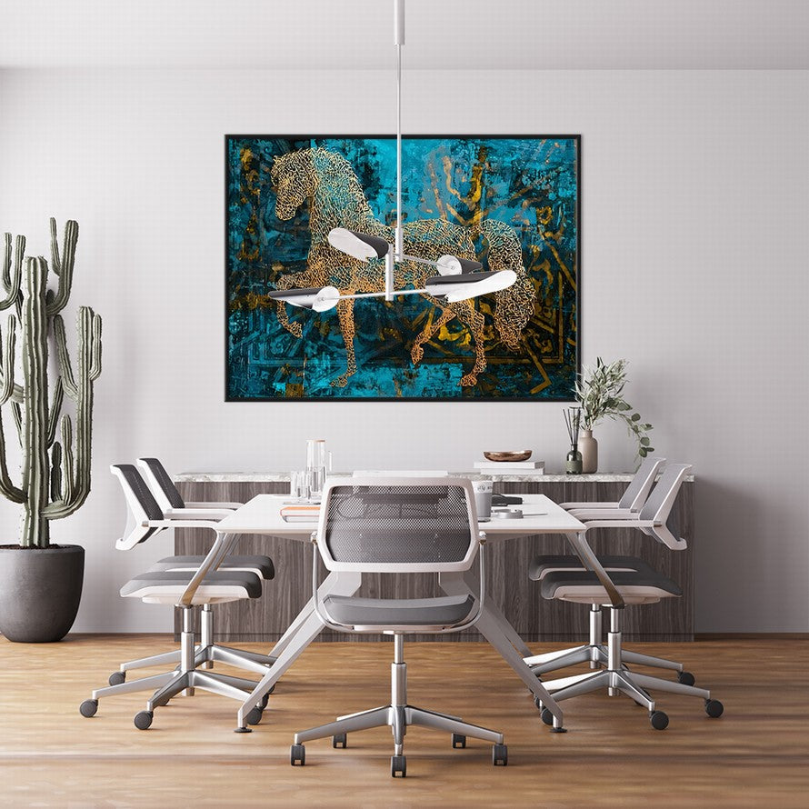 Golden Majesty Horse Gallops Free Canvas