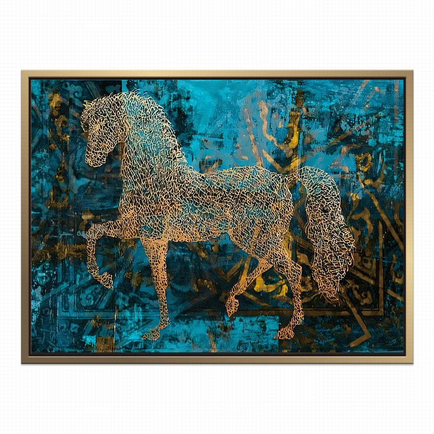 Golden Majesty Horse Gallops Free Canvas