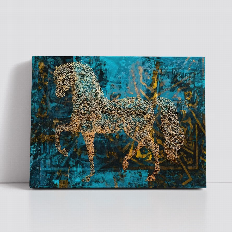 Golden Majesty Horse Gallops Free Canvas