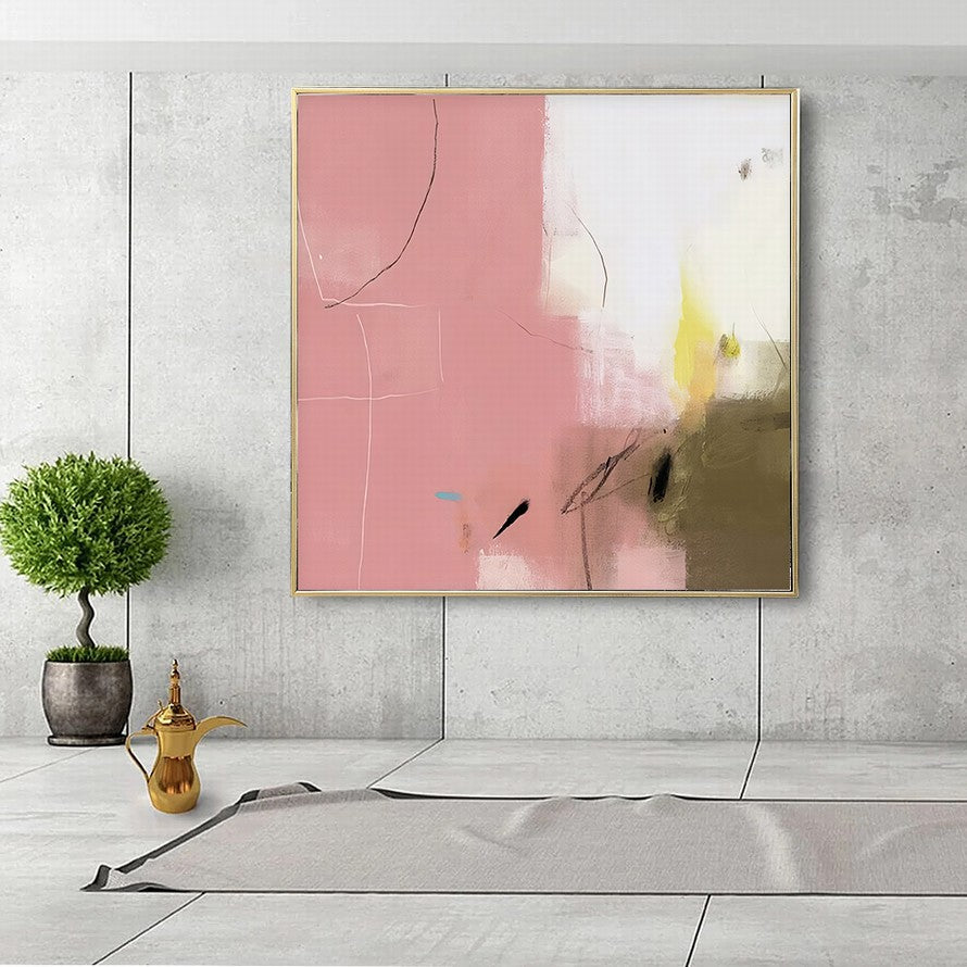 Pink Splash Oil Canvas Painting