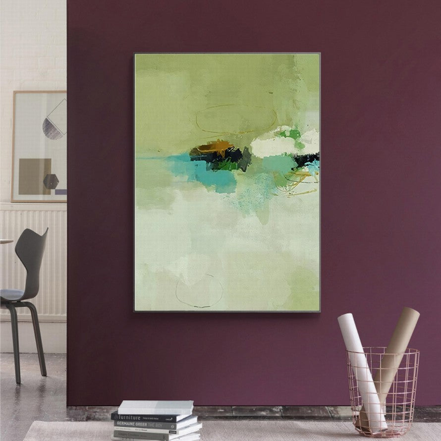 Touch of Ollive and Sage Hues Abstract Painting