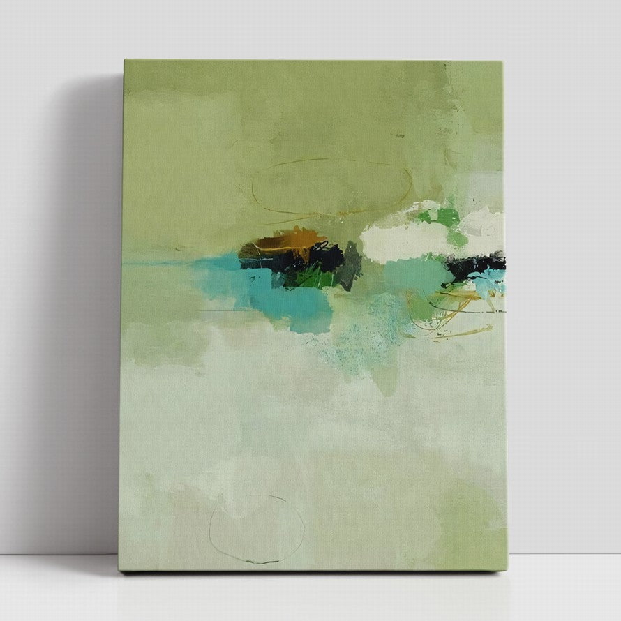 Touch of Ollive and Sage Hues Abstract Painting
