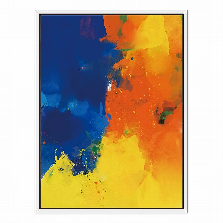 Orange - Blue Ablaze of Colors Abstract Painting