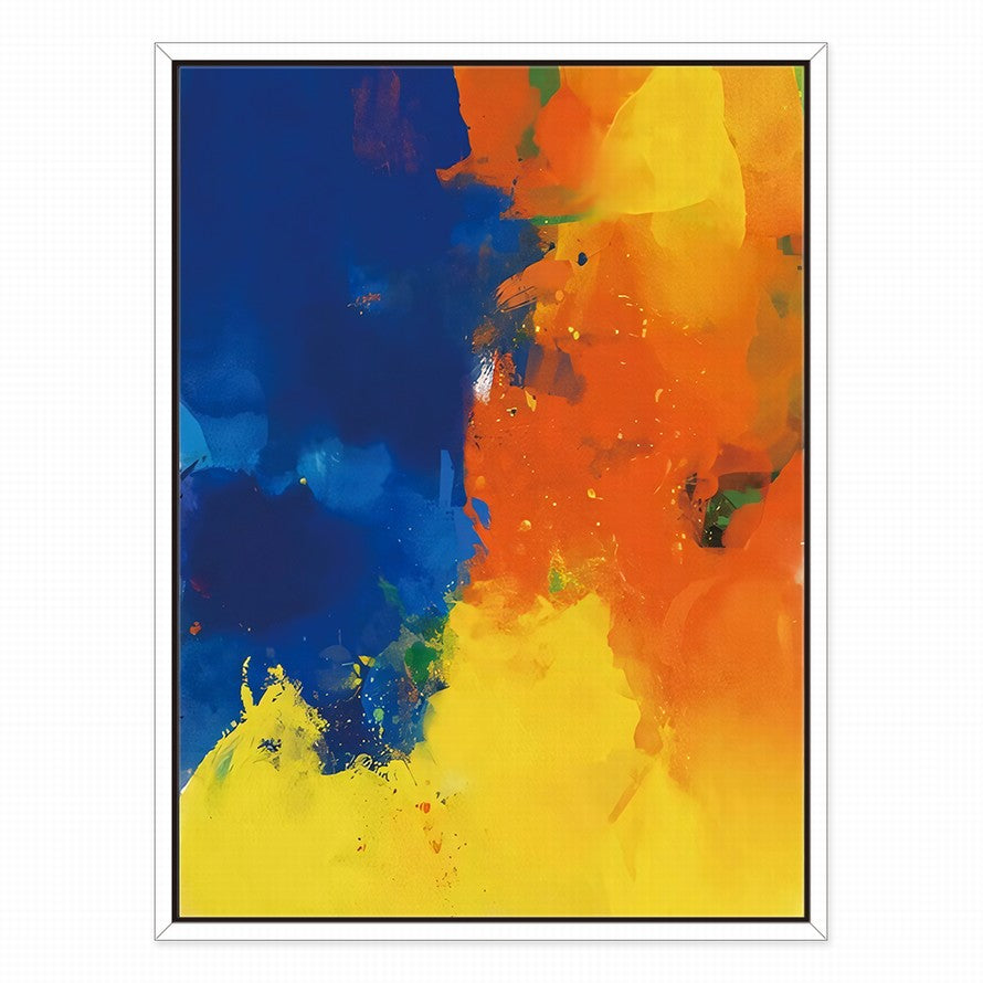 Orange - Blue Ablaze of Colors Abstract Painting