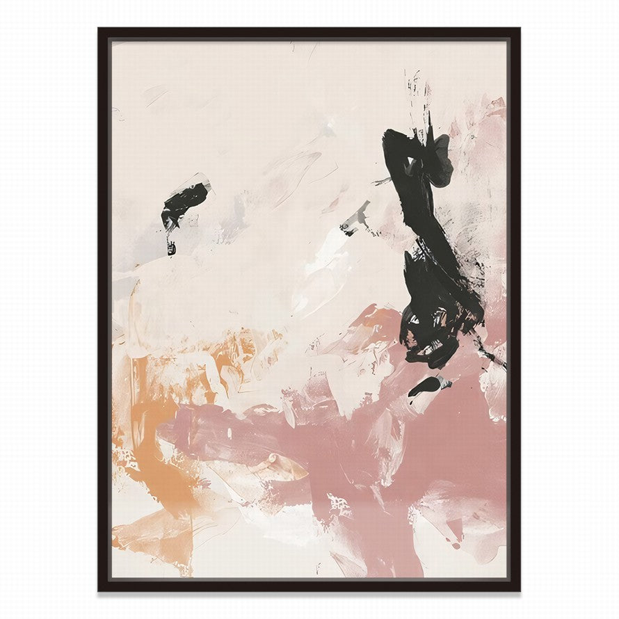 White over Pastel Pink Splash Abstract Painting
