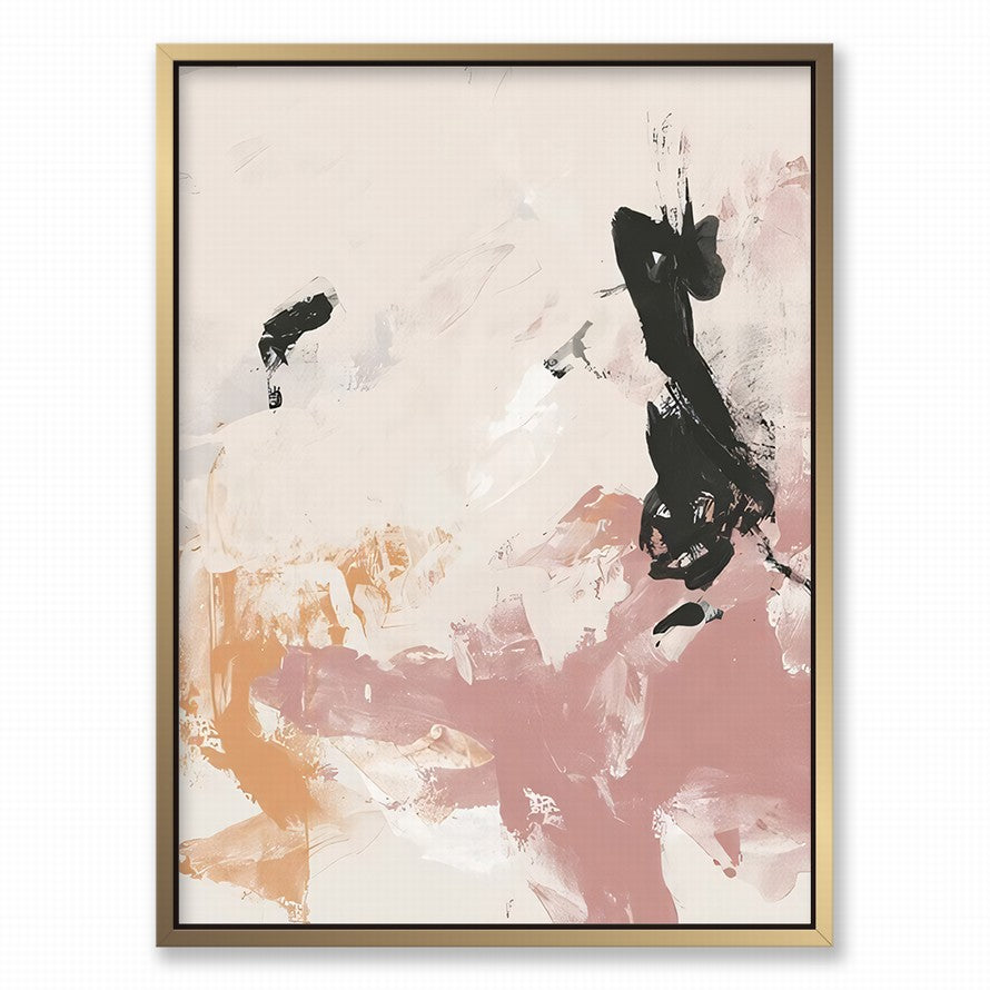 White over Pastel Pink Splash Abstract Painting
