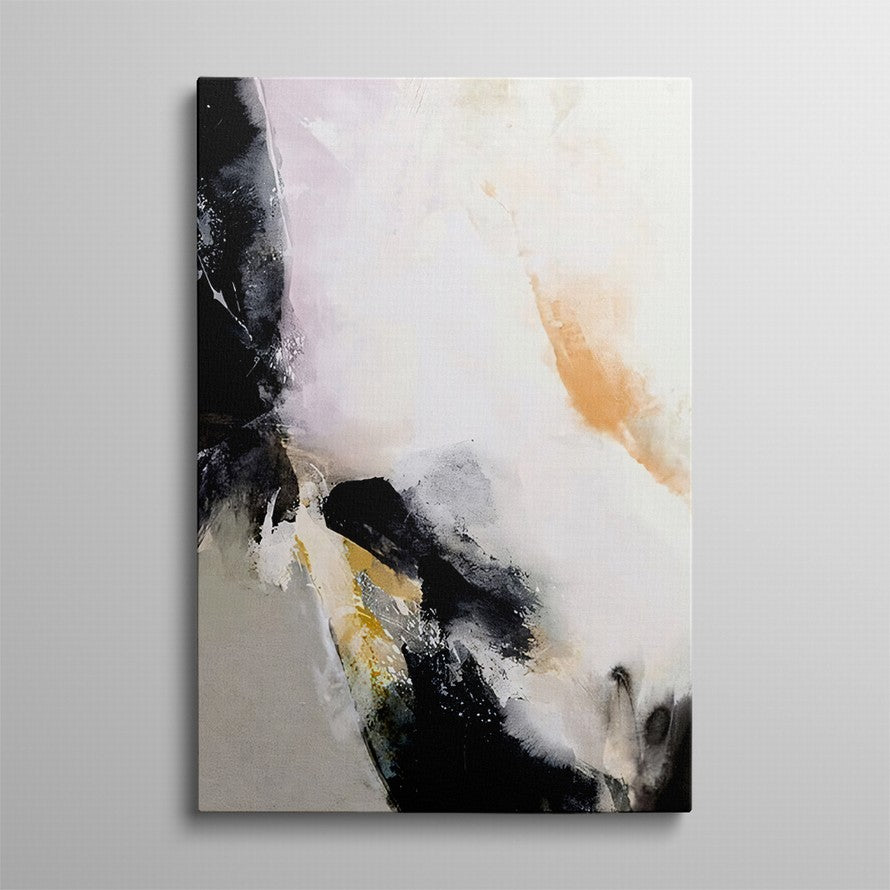 Pink and Black Splash of Abstract Painting