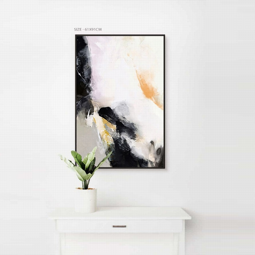 Pink and Black Splash of Abstract Painting