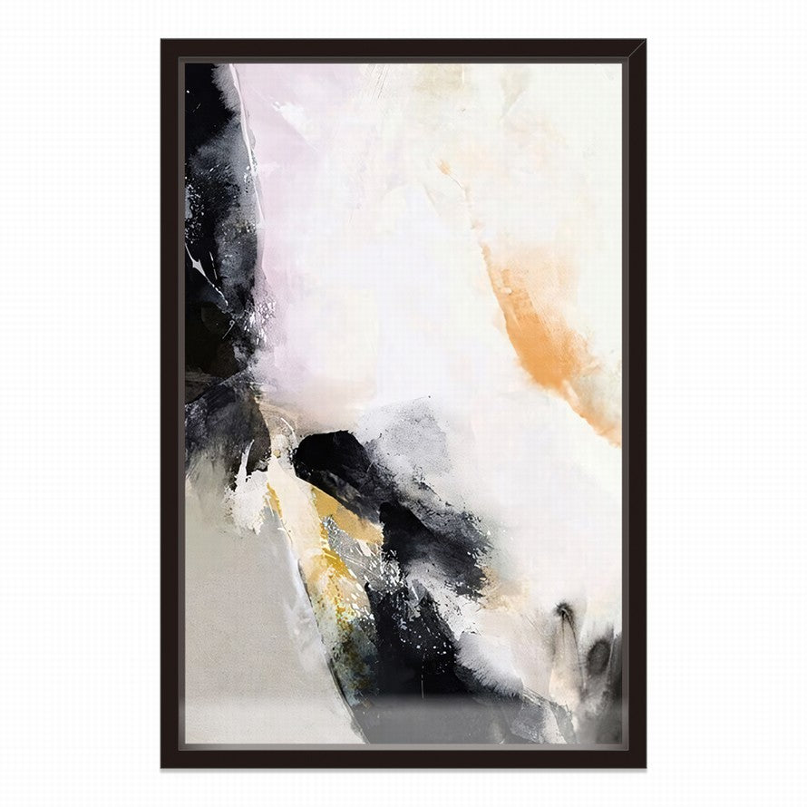 Pink and Black Splash of Abstract Painting