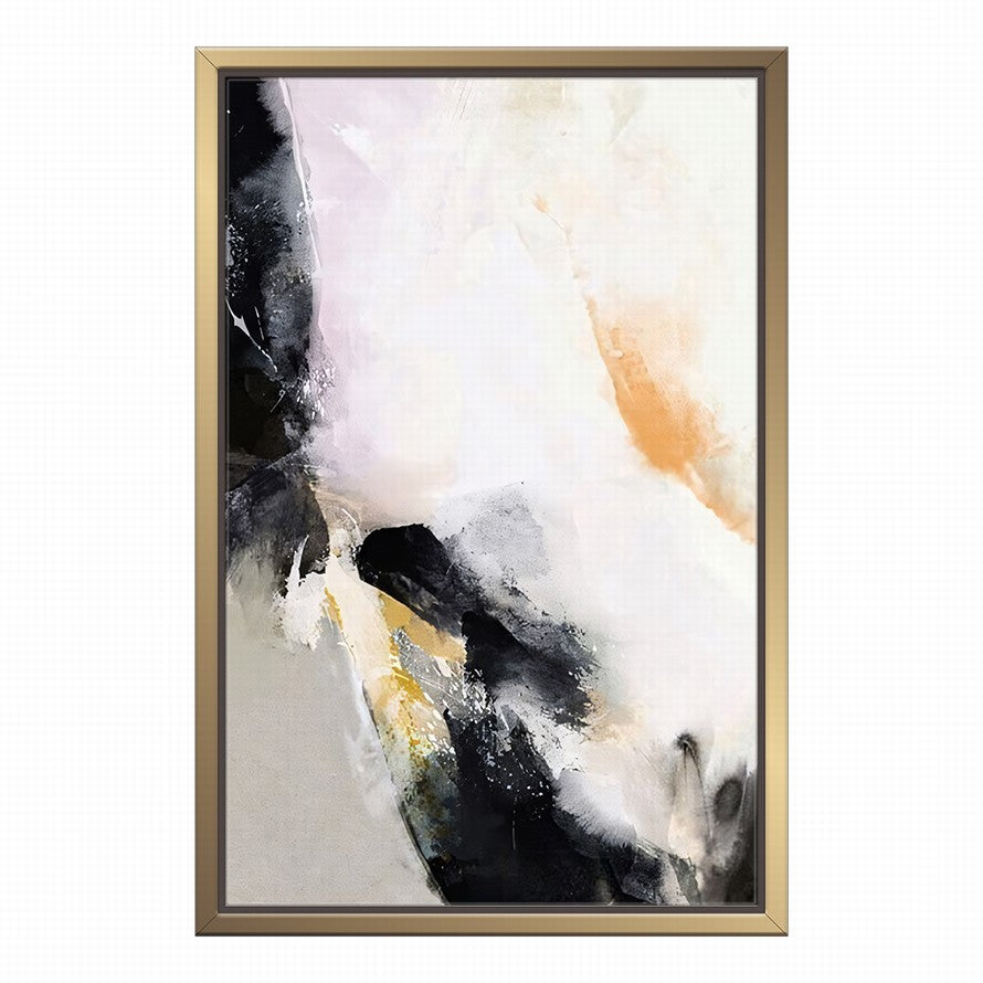 Pink and Black Splash of Abstract Painting