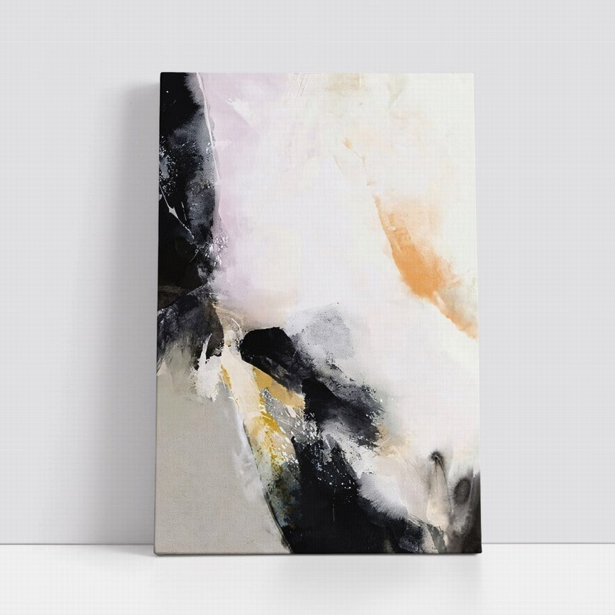 Pink and Black Splash of Abstract Painting