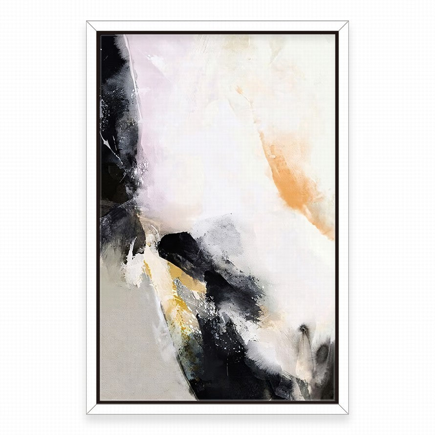 Pink and Black Splash of Abstract Painting