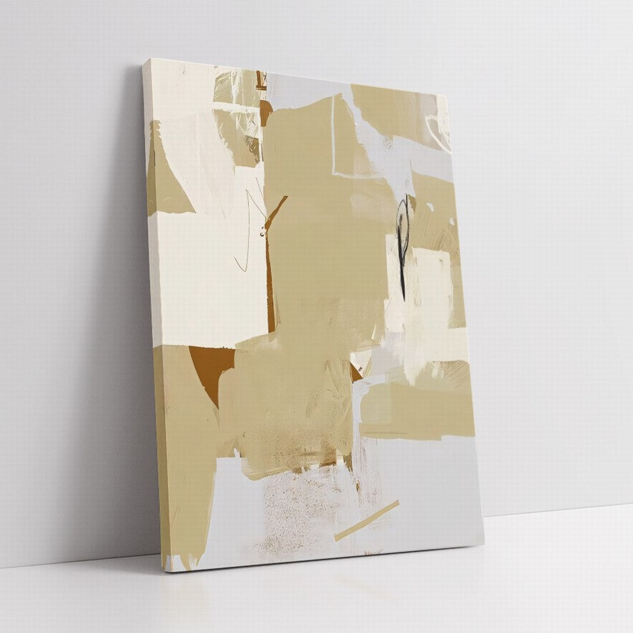 Combination of Beige and White Tones Abstract Painting