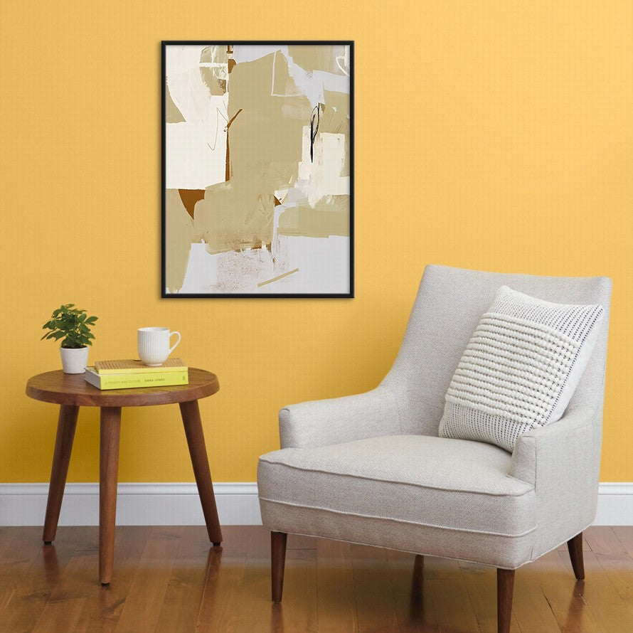 Combination of Beige and White Tones Abstract Painting