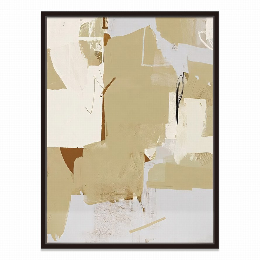 Combination of Beige and White Tones Abstract Painting
