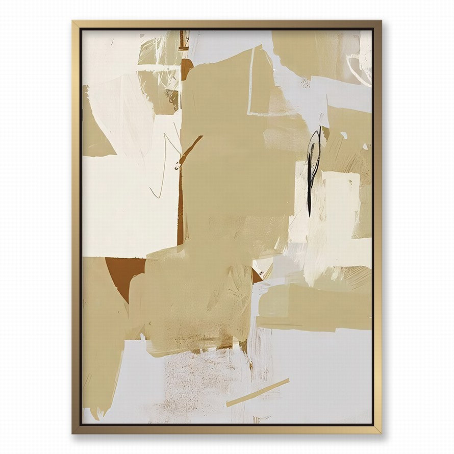 Combination of Beige and White Tones Abstract Painting