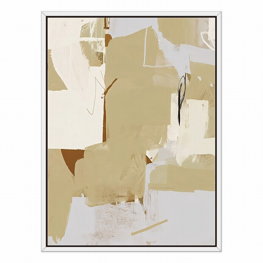 Combination of Beige and White Tones Abstract Painting