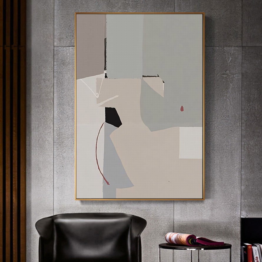 Nude Tones of Color Splash of Abstract Painting