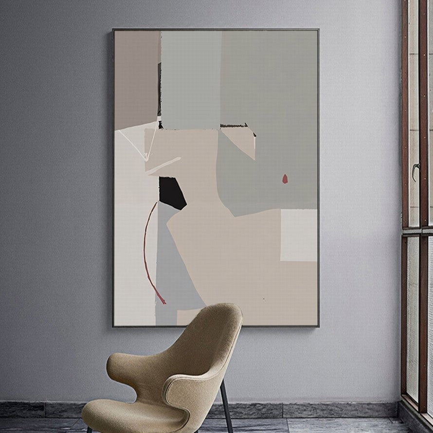 Nude Tones of Color Splash of Abstract Painting