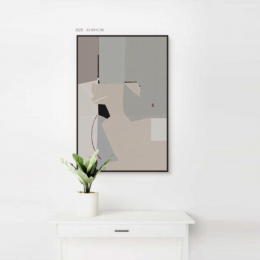 Nude Tones of Color Splash of Abstract Painting