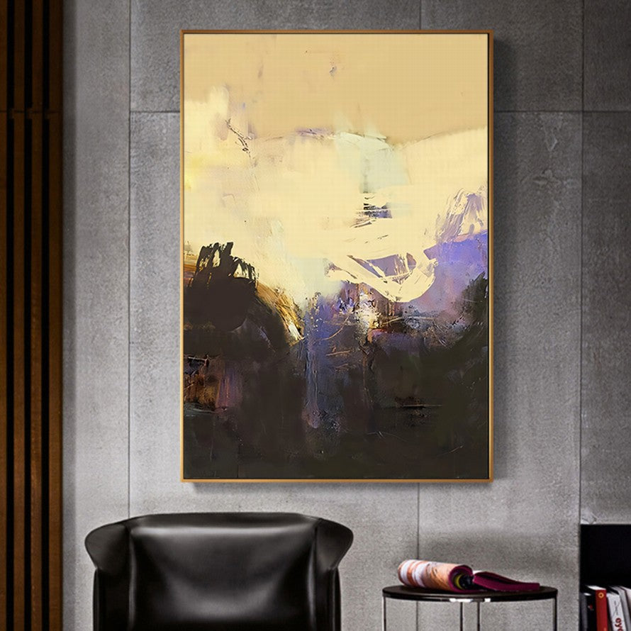 Yellow - Gold Ablaze Hues Abstract Painting