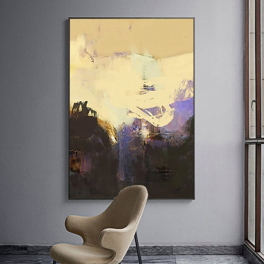 Yellow - Gold Ablaze Hues Abstract Painting