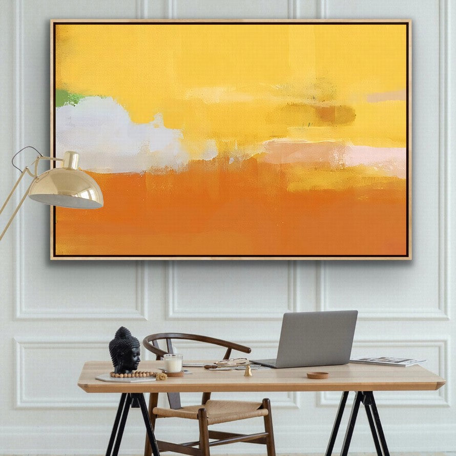 Powerful Yellow, Orange and White Splash Abstract