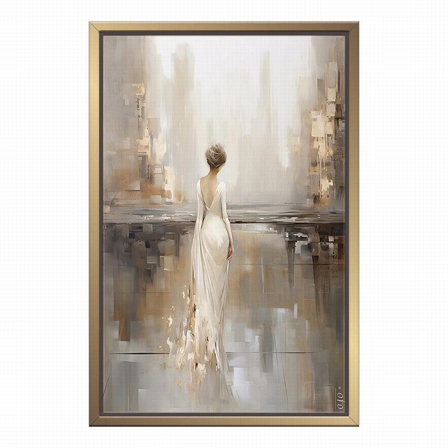 Ivory Grace, Beige Embrace Canvas