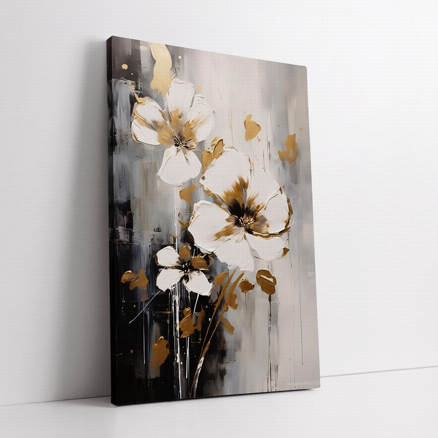 Beautiful in White Flower Canvas