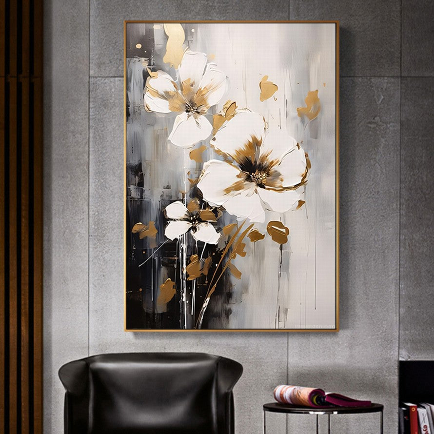 Beautiful in White Flower Canvas