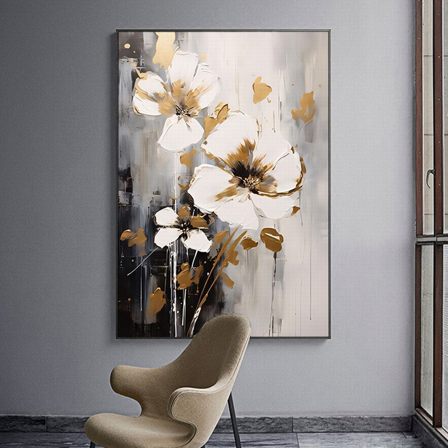 Beautiful in White Flower Canvas