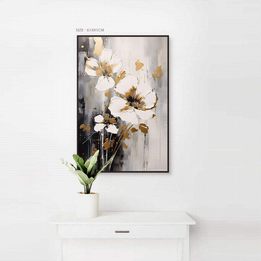 Beautiful in White Flower Canvas