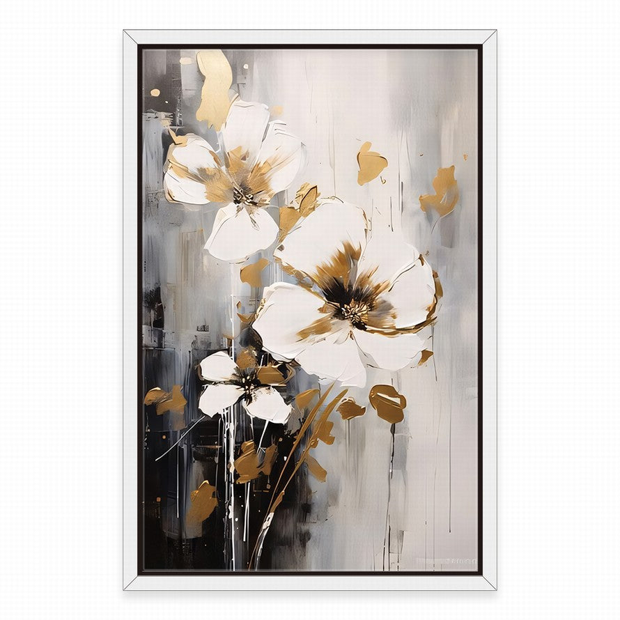 Beautiful in White Flower Canvas