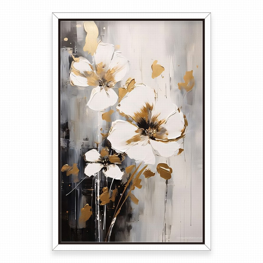 Beautiful in White Flower Canvas