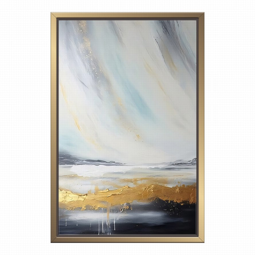 Golden Whispers, Beige Echoes Canvas