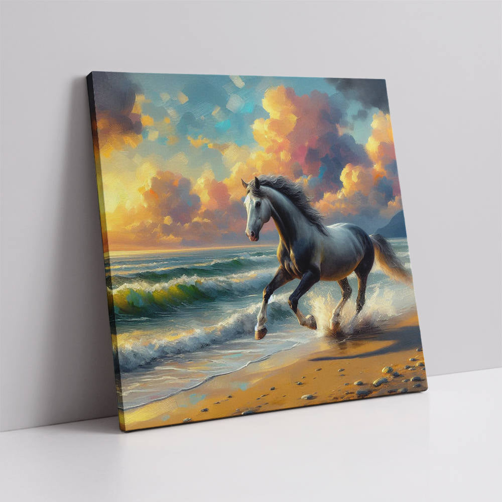 Majestic Horses Seaside Sprint Canvas