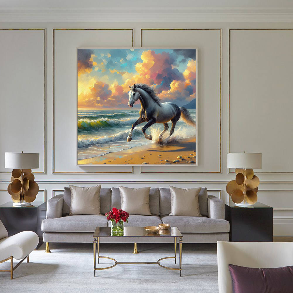 Majestic Horses Seaside Sprint Canvas