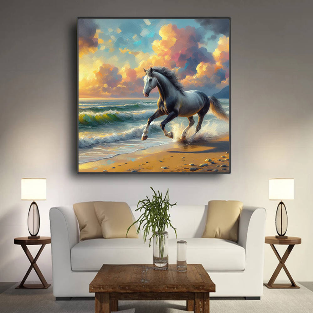 Majestic Horses Seaside Sprint Canvas